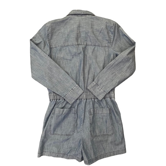 Outerknown Benson Chambray Denim Organic Cotton Jumpsuit $188 Shortall Blue M - Picture 5 of 11